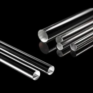 Barra cilíndrica maciza de vidrio de cuarzo fundido transparente de gran pureza para uso óptico y de laboratorio. Excelente transmisión UV, resistencia al calor de 1450°C y tolerancias ajustadas. Tamaños personalizados disponibles.