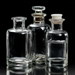 Frascos de reactivo de vidrio de cuarzo de alta pureza con diseño de cuello ancho