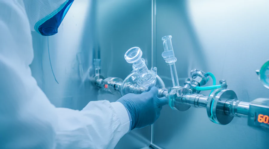 Laboratory vacuum system with quartz stopcock