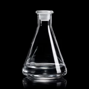 Matraz Erlenmeyer de cuarzo con solución química