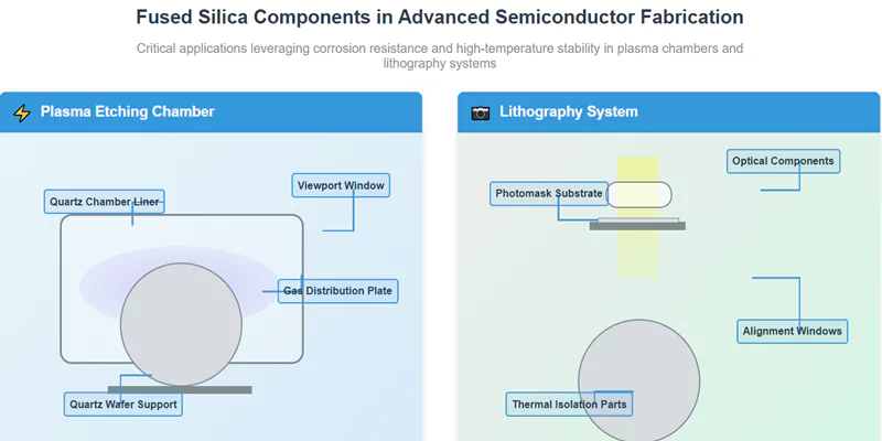 Composants en silice fondue dans les chambres à plasma et les systèmes de lithographie la silice fondue dans les systèmes de plasma et de lithographie
