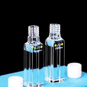 Optically-Clear Quartz Fluorescence Cuvette with Screw Caps for Spectral Testing