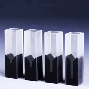 Kaçak Işık Bastırma Siyah Duvarlı ve Siyah Kapaklı Kuvars Mikro Küvet