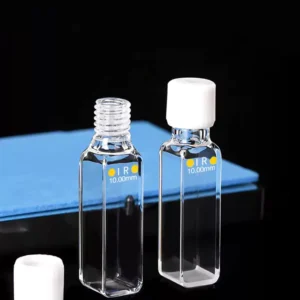Cubeta de rosca de cuarzo segura para muestras volátiles para espectroscopia de fluorescencia infrarroja en detección de trazas