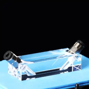 Research-Grade Transparent Quartz Flow Cell with M5 Threaded Connectors for Environmental Testing