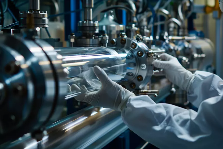 tubos de cuarzo con bridas para procesos de CVD y semiconductores