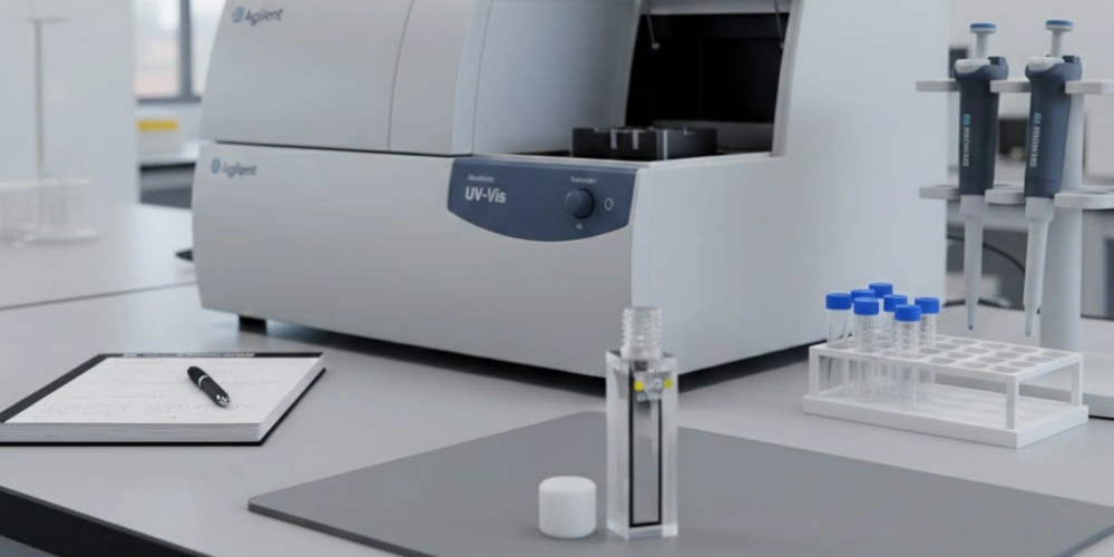 10mm path length micro quartz cuvette for UV-Vis spectrophotometer bench measurement