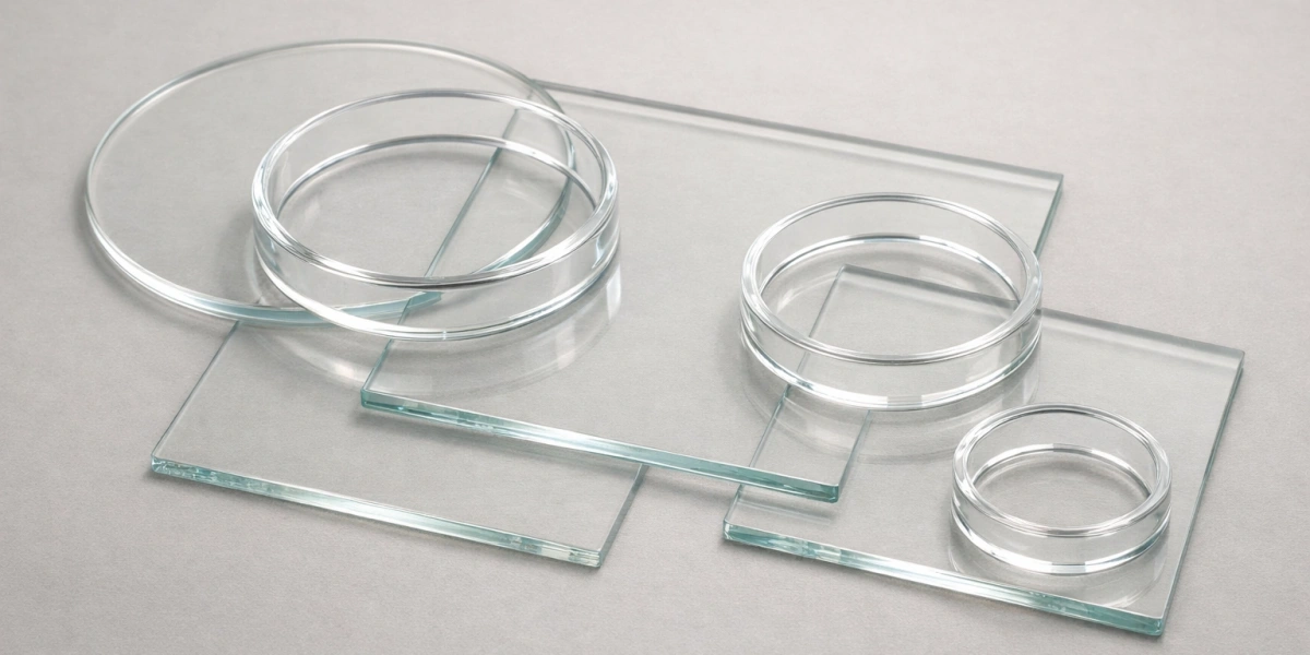 Clear quartz glass rings and plates with amorphous silica mechanical behavior Clear quartz glass rings and plates with amorphous silica mechanical behavior