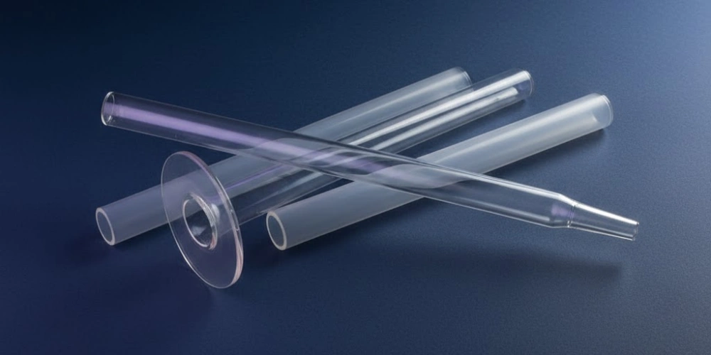 Fertigbearbeitete, maßgefertigte Quarzrohre für den Einbau in Präzisions-UV-Systeme