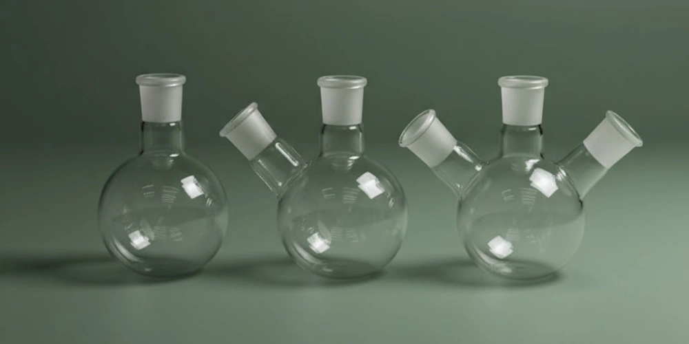 High OH Fused Silica Quartz Round Bottom Flask for Deep UV Photochemistry Reaction Systems