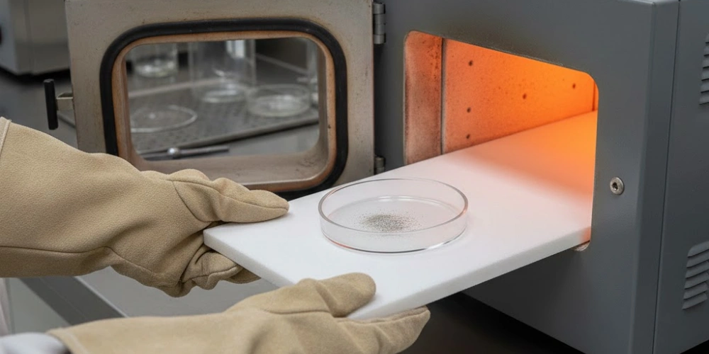 High-temperature quartz petri dish for muffle furnace ashing protocols