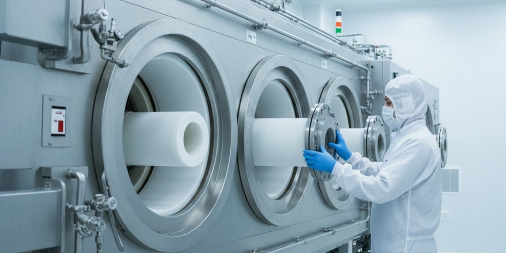 Large-Diameter Opaque Quartz Tube for Semiconductor Diffusion Furnace Processing
