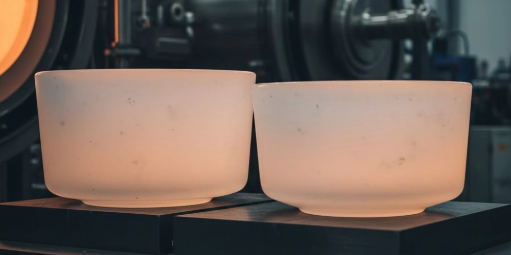 Quartz Glass Crucibles Beside CZ Crystal Growth Furnace