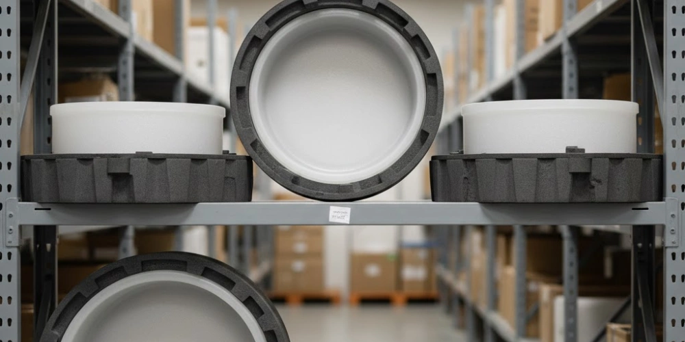 Semiconductor Quartz Glass Crucibles in Warehouse Storage Packaging