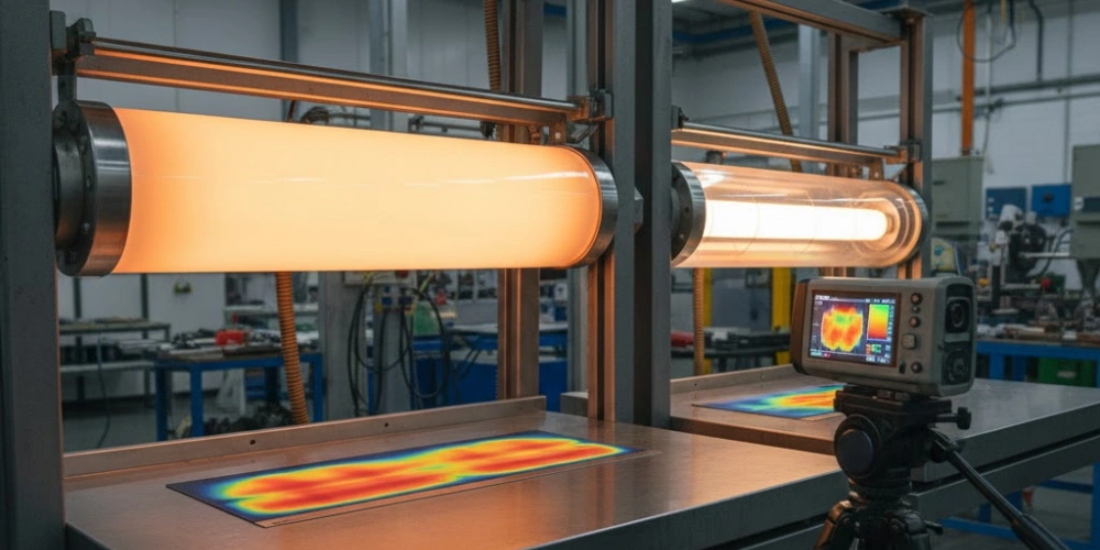 Side-by-Side Transparent Quartz Tubes for Infrared Radiant Emission Performance Testing