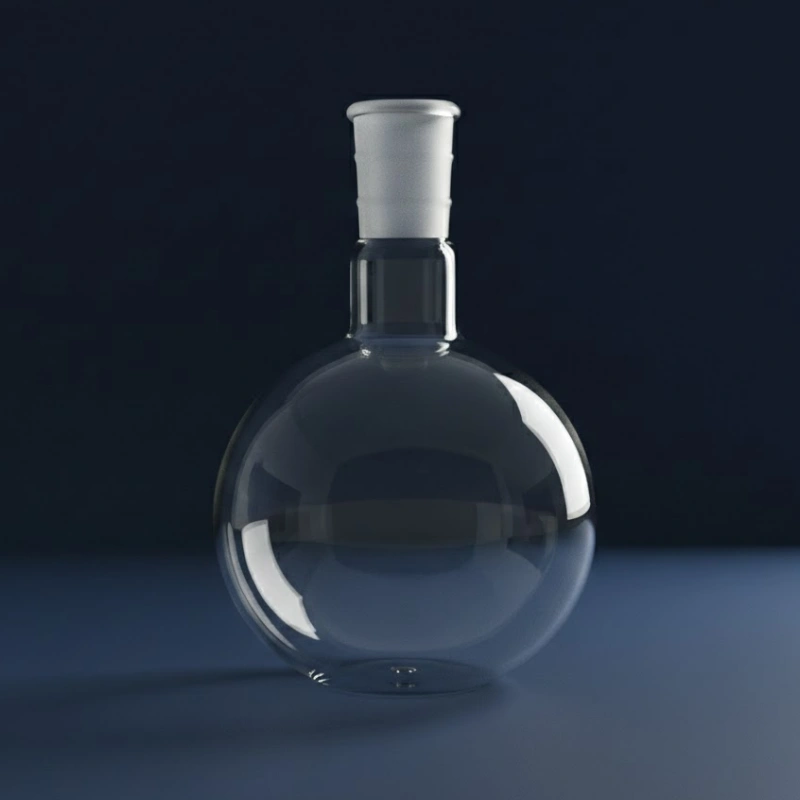 Single neck round bottom quartz flask with optical clarity