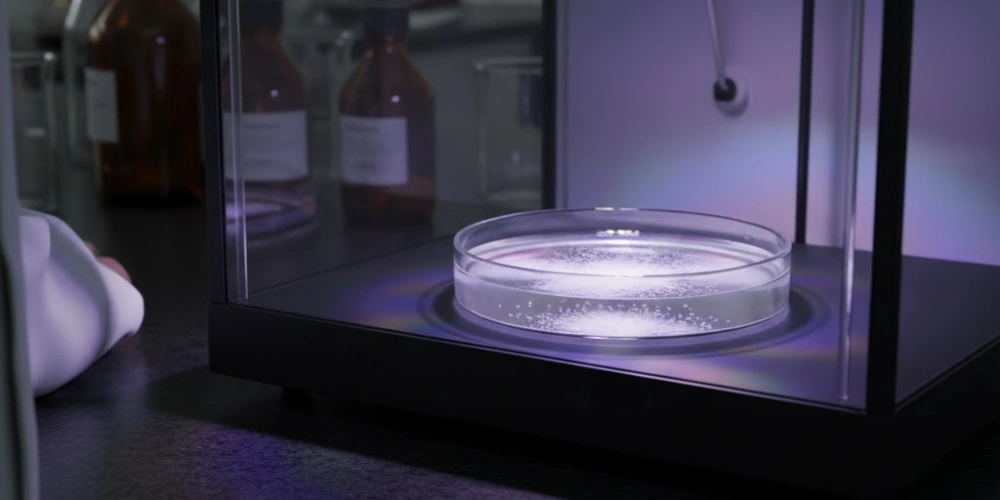 UV-transparent quartz petri dish for photocatalysis irradiation experiments