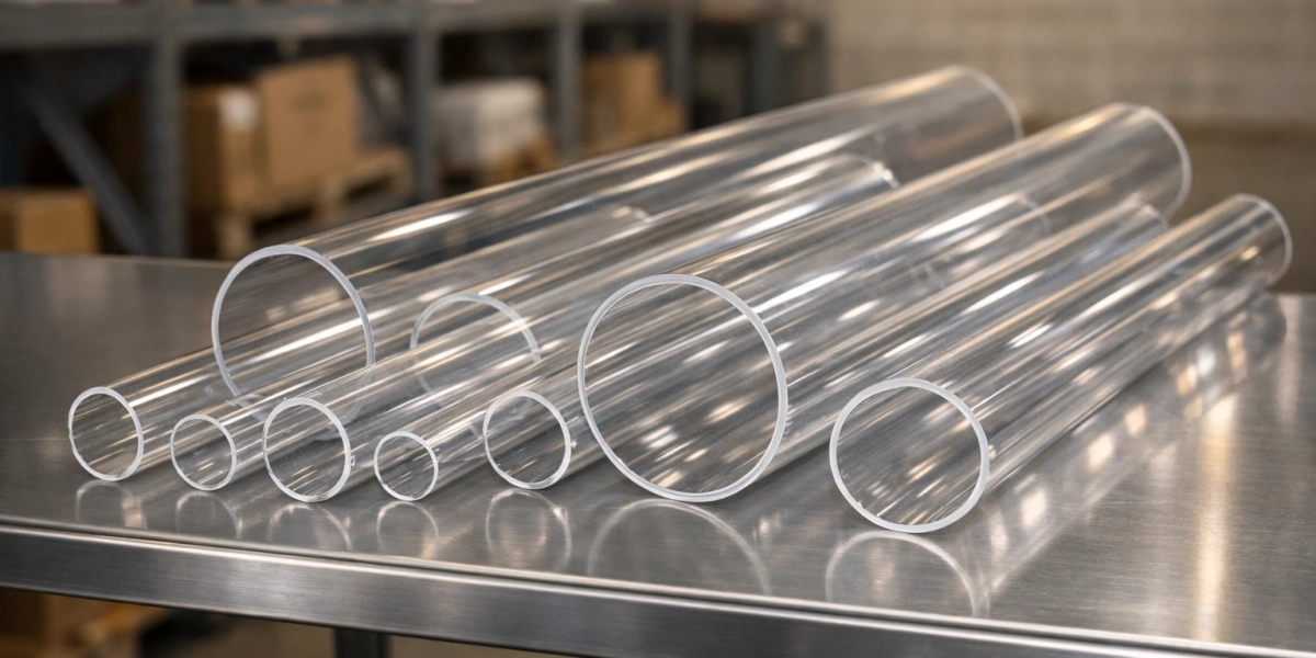 quartz glass tubes of varied diameters stored on industrial stainless steel shelving quartz glass tubes of varied diameters stored on industrial stainless steel shelving