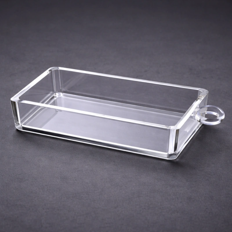 Loop-Handled Rectangular Quartz Glass Crucible for Safe High-Temperature Transfer Operations