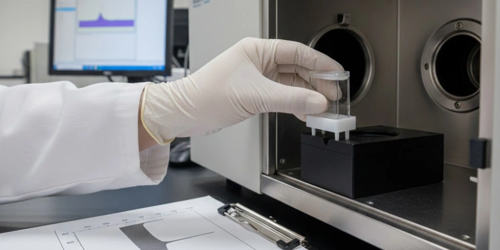 Precision quartz IR cuvette for FTIR sample analysis in analytical laboratories Precision quartz IR cuvette for FTIR sample analysis in analytical laboratories