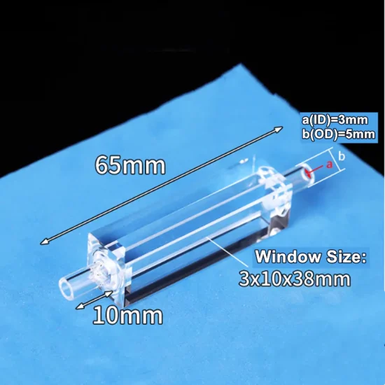 Кварцевая проточная кювета объемом 1000 мкл, четыре оптических канала