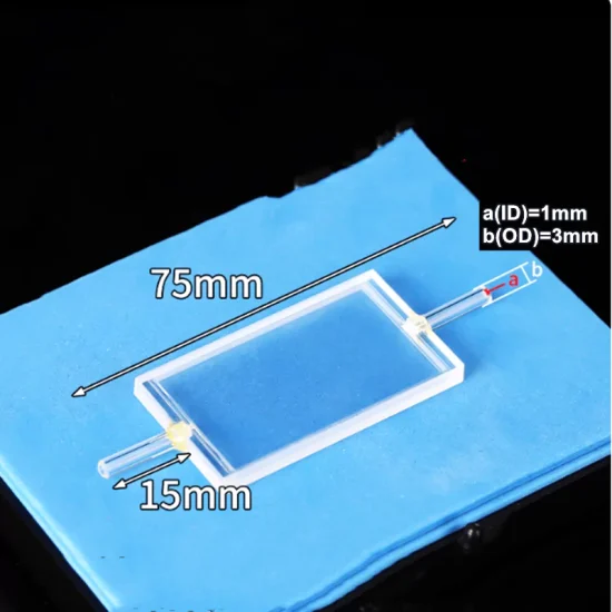 Кварцевая проточная кювета с длиной пути 1 мм, двойные оптические порты