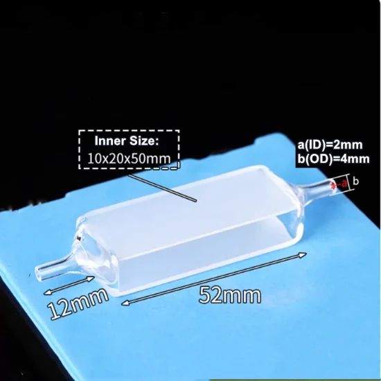 Кварцевая проточная кювета с длиной пути 20 мм, двойные оптические порты