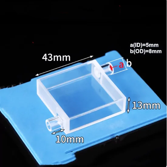 Кварцевая проточная ячейка с длиной пути 40 мм, 10 мм, четыре оптических окна