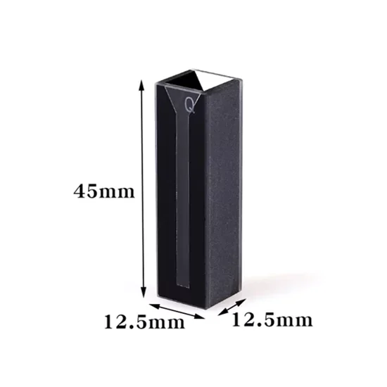 1ml Black Quartz Cuvette JGS1 Micro Sample Cell with Lid 1ml Black Quartz Cuvette JGS1 Micro Sample Cell with Lid