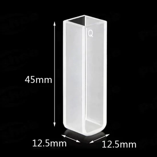 Standard Quartz Glass Cuvette UV Corrosion Resistant Cell with Lid without Glue Standard Quartz Glass Cuvette UV Corrosion Resistant Cell with Lid without Glue