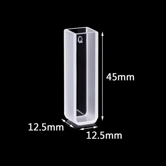 Standard Quartz Cuvette UV Sample Cell Round Bottom with Lid Standard Quartz Cuvette UV Sample Cell Round Bottom with Lid