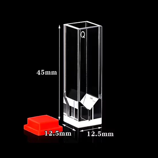 10mm Path Length Micro Quartz UV Cuvette 4 Polished Sides Fluorescence Cell with Lid 10mm Path Length Micro Quartz UV Cuvette 4 Polished Sides Fluorescence Cell with Lid