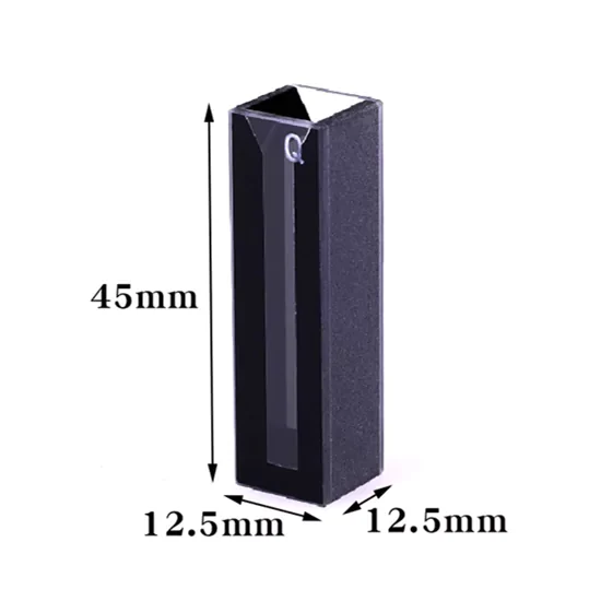 1.4ml Black Quartz Cuvette JGS1 Micro Sample Cell with Lid 1.4ml Black Quartz Cuvette JGS1 Micro Sample Cell with Lid