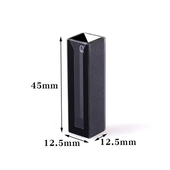 1.75ml Black Quartz Cuvette JGS1 Micro Sample Cell with Lid 1.75ml Black Quartz Cuvette JGS1 Micro Sample Cell with Lid