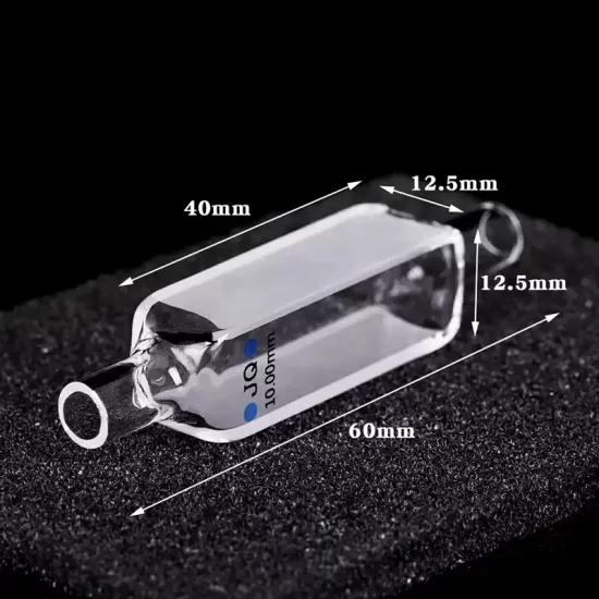 Прозрачная кварцевая проточная кювета со стеклянной трубкой, длина пути 10 мм с двойным оптическим окном