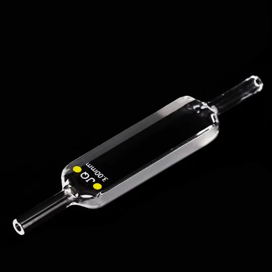 Прозрачная кварцевая проточная кювета со стеклянной трубкой, длина пути 3 мм с четырьмя оптическими окнами