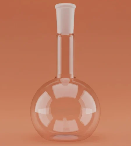 Flat bottomed fused quartz flask excellent Optical clarity