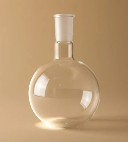 High purity Single neck round bottom quartz flask for chemical research application