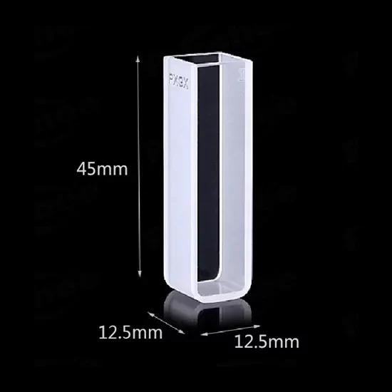 IR quartz cuvette showing optical path length of 10mm IR quartz cuvette showing optical path length of 10mm
