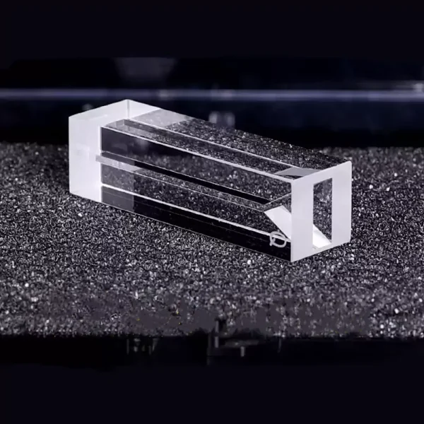 Low Volume Quartz Micro Fluorescence Cuvette with Open Top and Slanted Edge Low Volume Quartz Micro Fluorescence Cuvette with Open Top and Slanted Edge