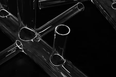 Quartz tube with different diameters connection Quartz tube with different diameters connection