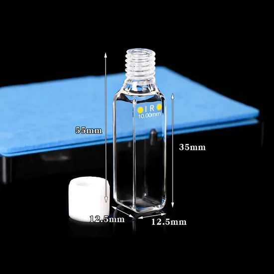 Sealed IR quartz cuvette with precision polished surfaces for infrared spectroscopy Sealed IR quartz cuvette with precision polished surfaces for infrared spectroscopy