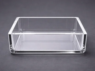 Uniform-Wall Square Quartz Glass Crucible for Induction Heating Laboratory Use